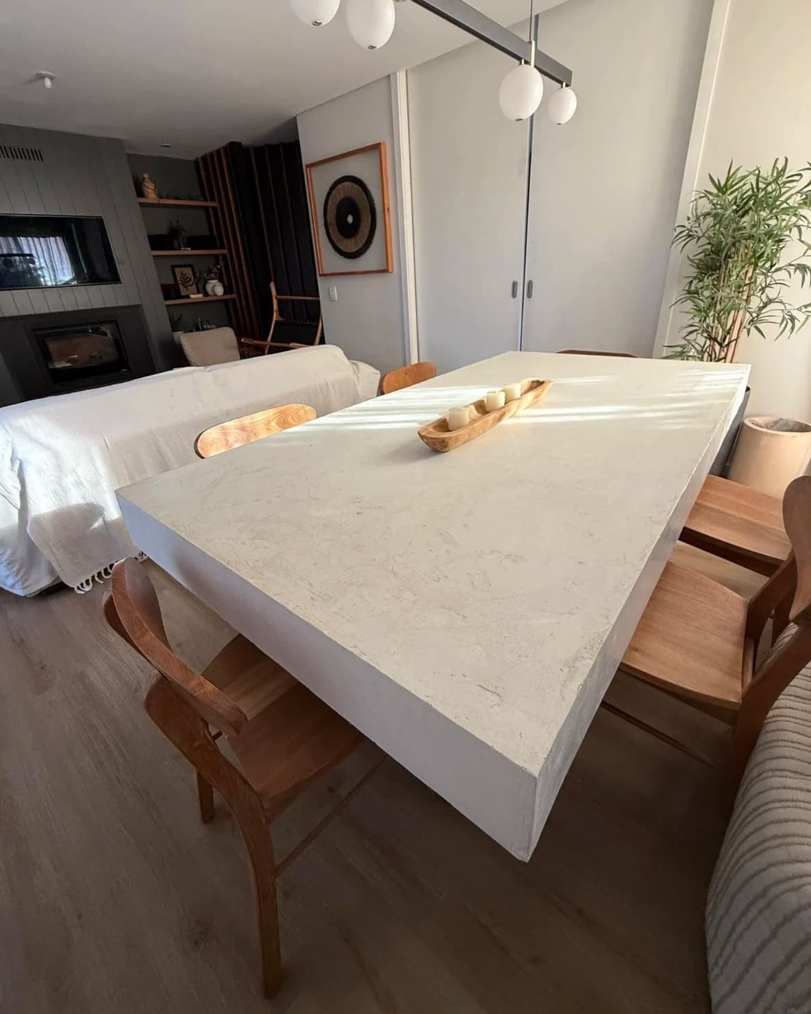 Mesa madera estucada