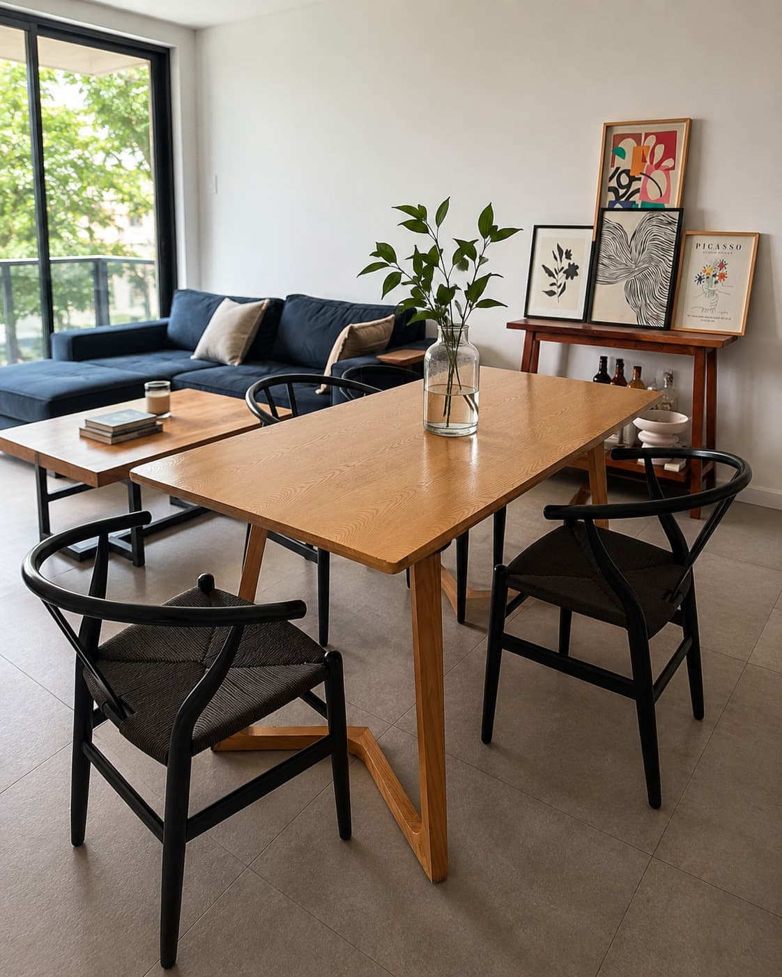 Mesa de comedor de madera clara Walnut