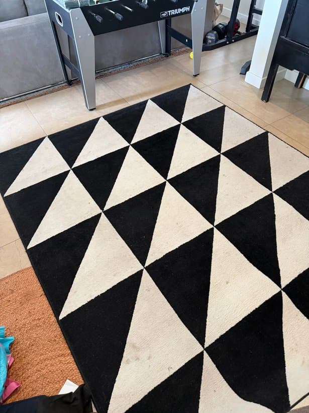 Alfombra IKEA Sillerup, blanco y negro